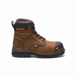 Caterpillar Rasp Metatarsal Guard Composite Toe Work Férfi 6 Inch Bakancs Sötét Barna, HU-Q051